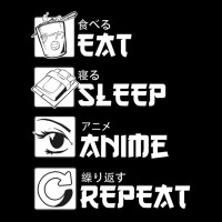 Eat Sleep Anime Repeat Japanese Letters For Anime Lover Long Sleeve T Adjustable Cap | Artistshot