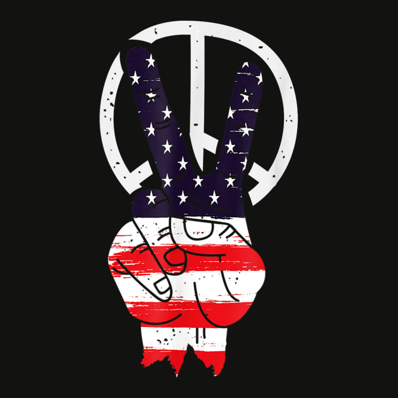 Hot Trend Fourth 4th Of July American Flag Peace Scorecard Crop Tee by degreesgunner | Artistshot