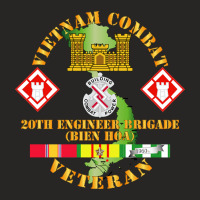 Hot Trend Vietnam Combat Veteran W 20th Engineer Brigade  Ssi Ladies Fitted T-shirt | Artistshot