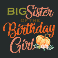 Big Sister Of The Birthday Girl Halloween Birthday Pumpkin Women's Triblend Scoop T-shirt | Artistshot