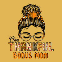 Womens Women One Thankful Bonus Mom Messy Bun Bleached Thanksgiving V Vintage Hoodie And Short Set | Artistshot