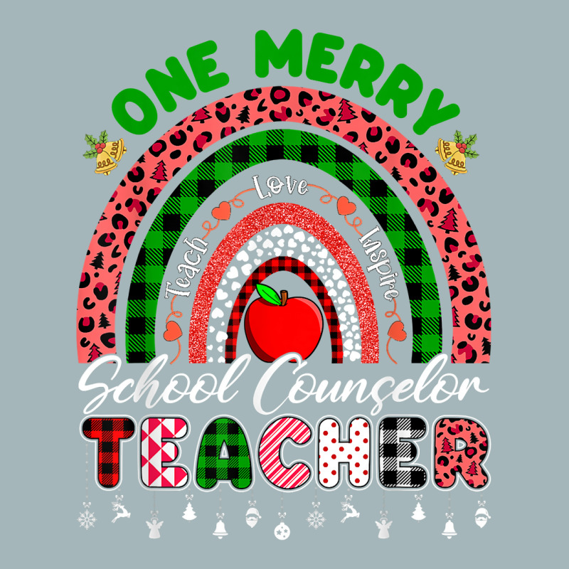 Xmas Teacher Rainbow One Merry School Counselor Christmas T Shirt Unisex Sherpa-lined Denim Jacket | Artistshot