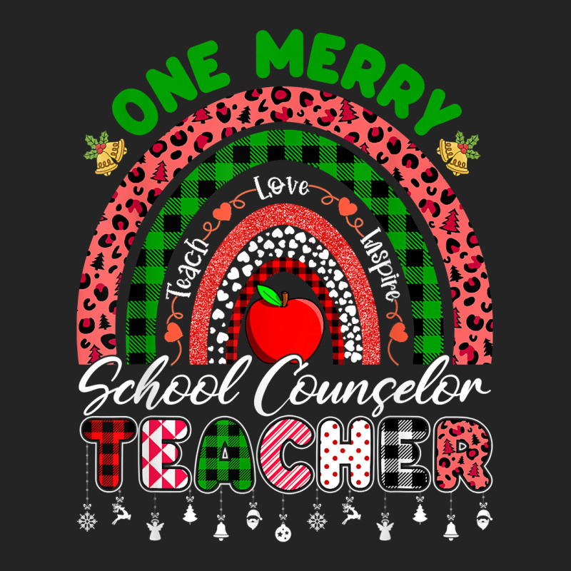 Xmas Teacher Rainbow One Merry School Counselor Christmas T Shirt 3/4 Sleeve Shirt | Artistshot