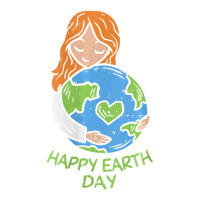 Womens Happy Earth Day Girl Hug Environmentalist V-neck Sticker | Artistshot