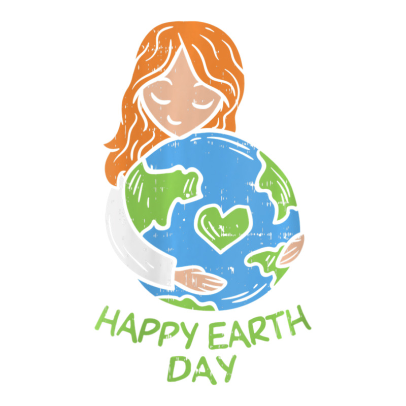 Womens Happy Earth Day Girl Hug Environmentalist V-neck Sticker | Artistshot