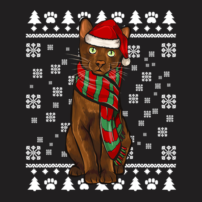 Havana Brown Cat Santa Hat Xmas Ugly T-shirt | Artistshot