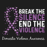 Break The Silence End The Violence Domestic Violence Ribbon Long Sleev Classic T-shirt | Artistshot