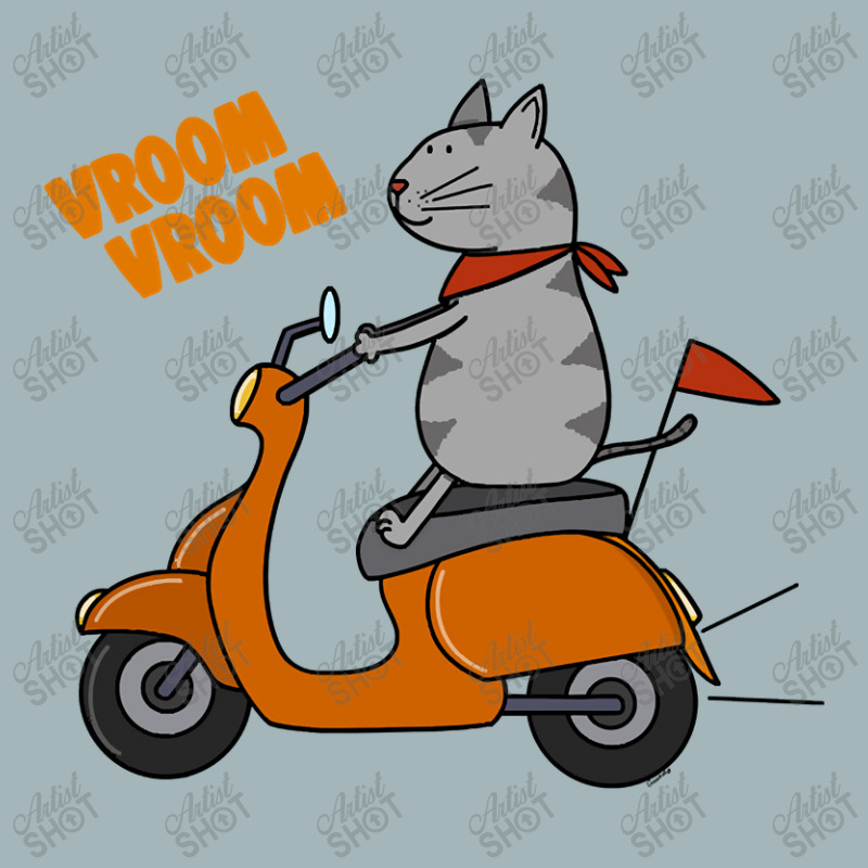 Trending Grey Cat On A Scooter Unisex Sherpa-lined Denim Jacket | Artistshot