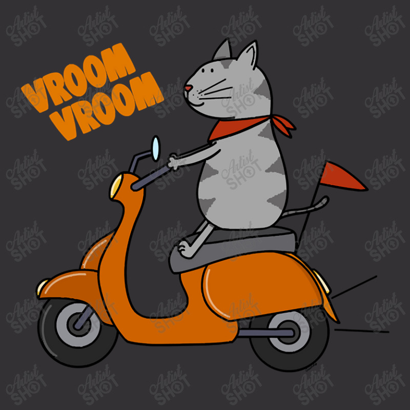 Trending Grey Cat On A Scooter Vintage Hoodie | Artistshot