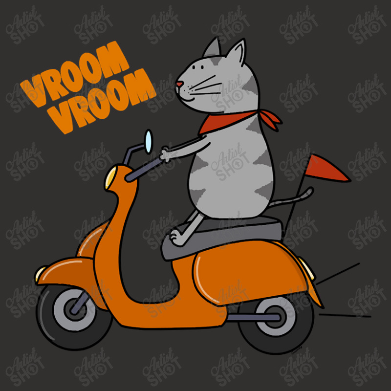 Trending Grey Cat On A Scooter Champion Hoodie | Artistshot