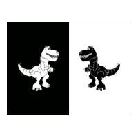 Cute Monochrome Dinosaur Illustration For Kids High Contrast Card Youth Hoodie | Artistshot