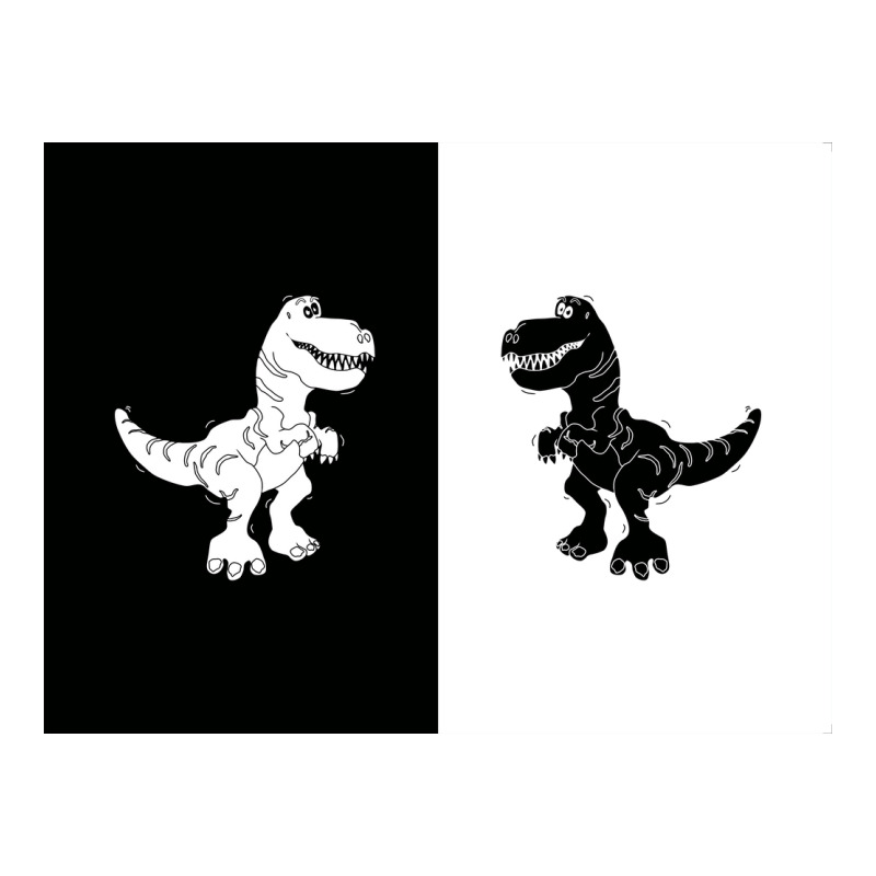 Cute Monochrome Dinosaur Illustration For Kids High Contrast Card Youth Hoodie | Artistshot