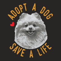 Limited Edition Adopt A Dog Save A Life Rescue Pomeranian Ladies Fitted T-shirt | Artistshot