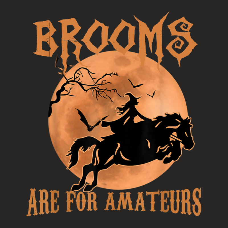 Brooms Are For Amateurs Horse Riding Funny Halloween Costume Ladies Fitted T-Shirt by ReginaldLewisMay | Artistshot