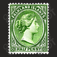 Vintage Falkland Islands Postage Stamp Design Love Ladies Fitted T-shirt | Artistshot