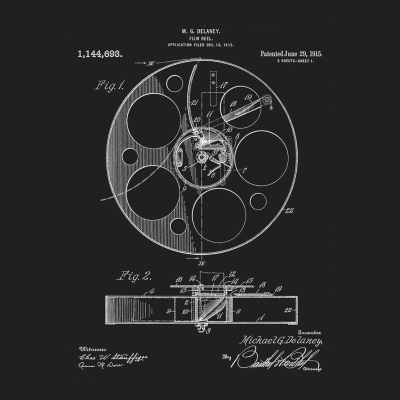 Film Reel Patent - Classic Cinema Art - Black Chalkboard T-Shirt by AcostaLopezJuan | Artistshot