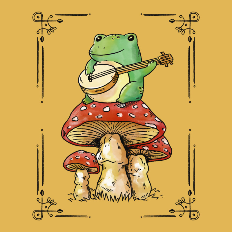 Cottage Core Frog Playing Banjo On Top Of A Mushroom Vintage Hoodie And Short Set | Artistshot