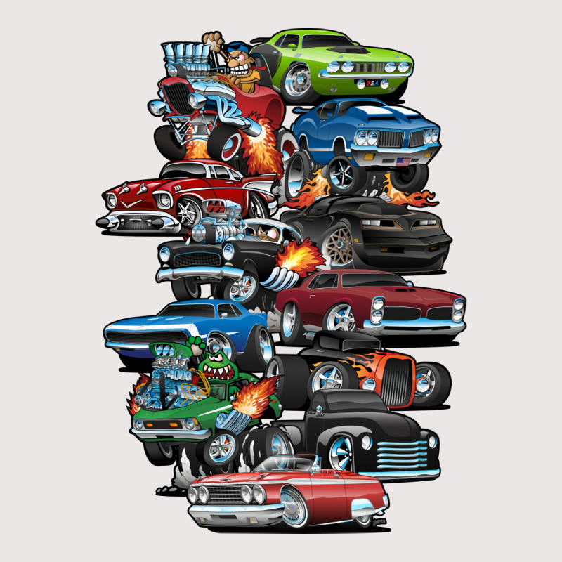 Car Madness Muscle Cars And Hot Rods Cartoon Cute Pocket T-shirt | Artistshot