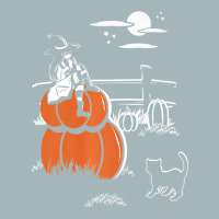 Halloween Witch Sitting On Pumpkin Premium Unisex Sherpa-lined Denim Jacket | Artistshot