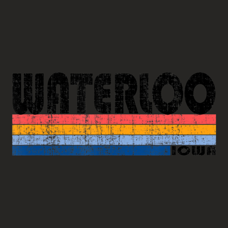 Vintage 70s 80s Style Waterloo, Iowa Ladies Fitted T-Shirt by hongquangd | Artistshot