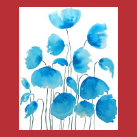 Blue Poppy Field Watercolor T-shirt | Artistshot