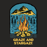 Graze And Stargaze Camping Wildlife Camper Outdoor Traveler Ladies Fitted T-shirt | Artistshot