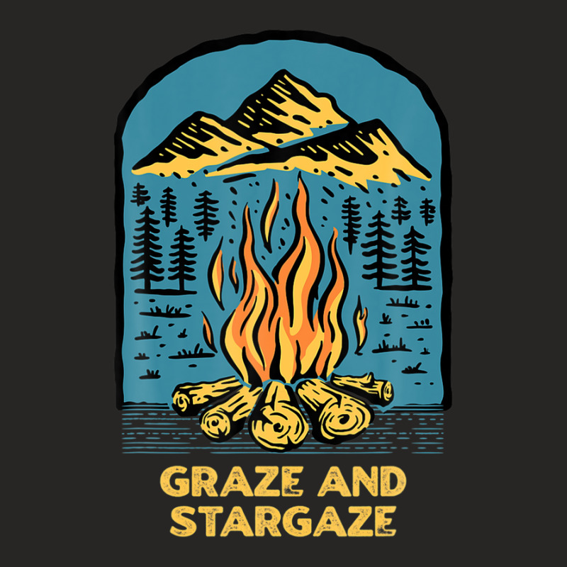 Graze And Stargaze Camping Wildlife Camper Outdoor Traveler Ladies Fitted T-Shirt by siniszeger | Artistshot