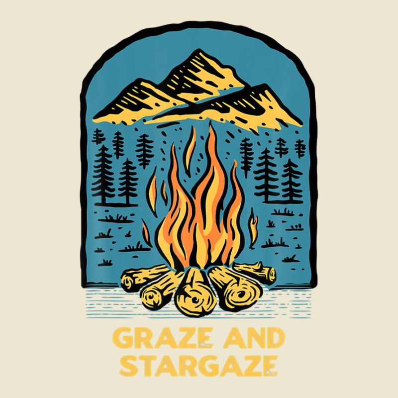 Graze And Stargaze Camping Wildlife Camper Outdoor Traveler Cropped Hoodie by siniszeger | Artistshot