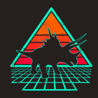 Vintage 80's Retrowave Triceratops Dinosaur Tank Top | Artistshot