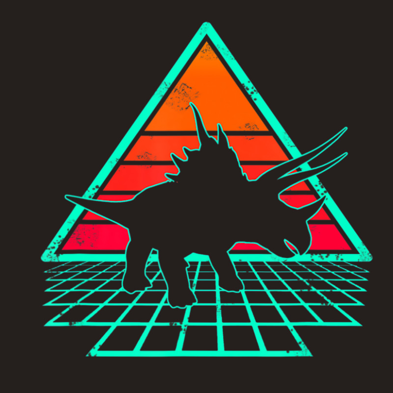 Vintage 80's Retrowave Triceratops Dinosaur Tank Top | Artistshot