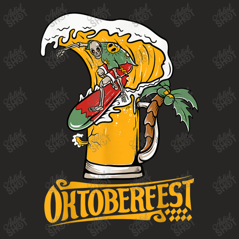 Oktoberfest Beer Festival Funny Skeleton Beer Cheer Ladies Fitted T-Shirt by HECTORNVAZQUEZ | Artistshot