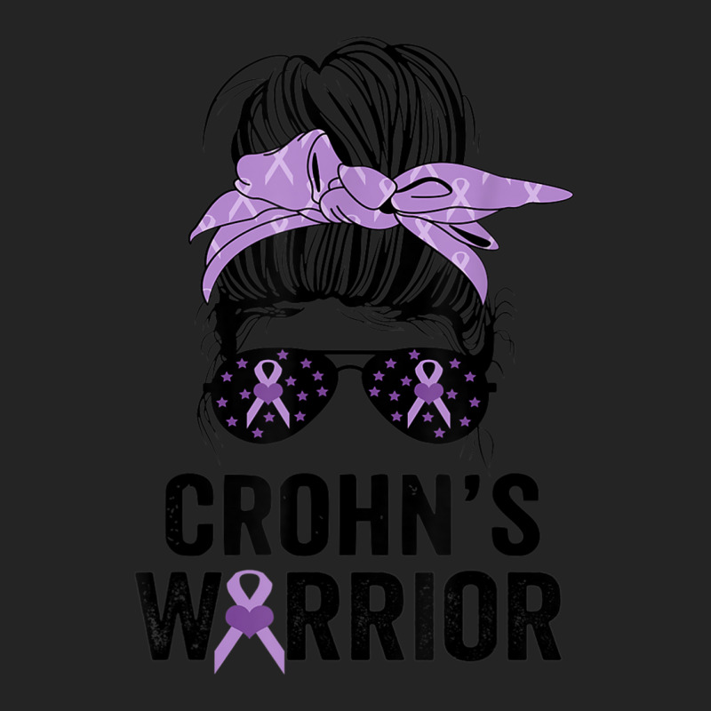 Crohn's Awareness Month Crohn's Warrior Purple Ribbon Womens 3/4 Sleeve Shirt | Artistshot