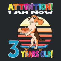 Limited Edition Dog Boy Attention I Am Now 3 Years Old Crewneck Sweatshirt | Artistshot