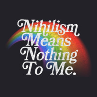 Nihilism Means Nothing To Me Vintage Style Faded Rainbow Design Unisex Sherpa-lined Denim Jacket | Artistshot