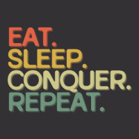 Eat Sleep Conquer Repeat Funny Retro Vintage Colors Typography Satire Vintage Short | Artistshot