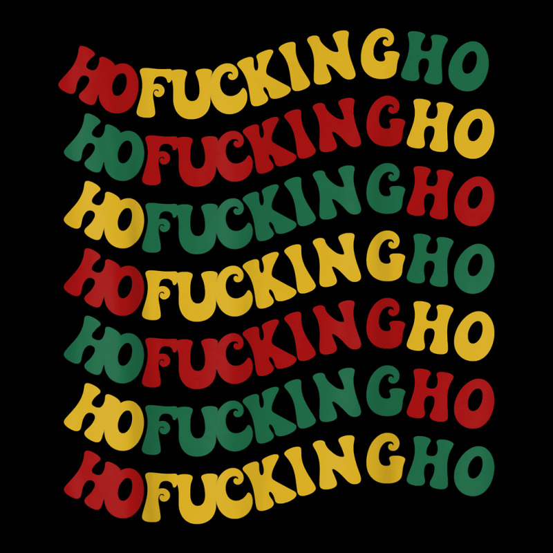 Ho Fucking Ho Funny Christmas Groovy Retro Festive Wavy Text T Shirt Men's Long Sleeve Pajama Set | Artistshot