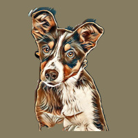 Australian Shepherd Dog Against Green Background Flannel Shirt | Artistshot