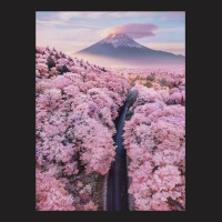 Cherry Blossoms Landscape In Japan Aesthetic T-shirt | Artistshot