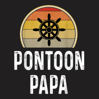 Mens Funny Pontoon Papa Shirt Boat Owner Gifts Grandpa Dad Retro T Shi T-shirt | Artistshot