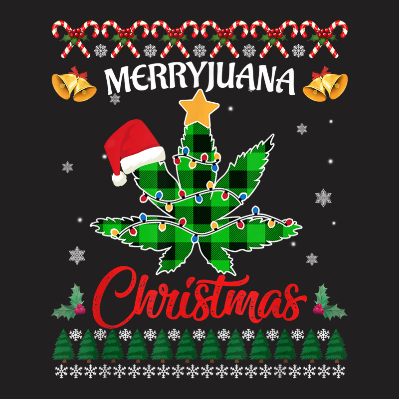 Merryjuana Weed Leaf Funny Christmas Pajama X Mas T Shirt T-shirt | Artistshot