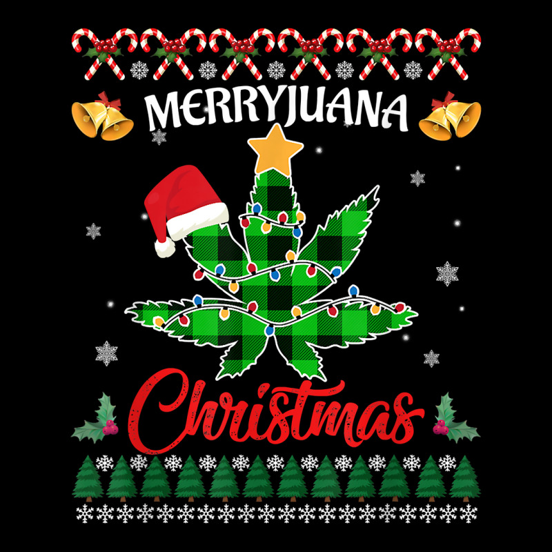 Merryjuana Weed Leaf Funny Christmas Pajama X Mas T Shirt Men's Long Sleeve Pajama Set | Artistshot