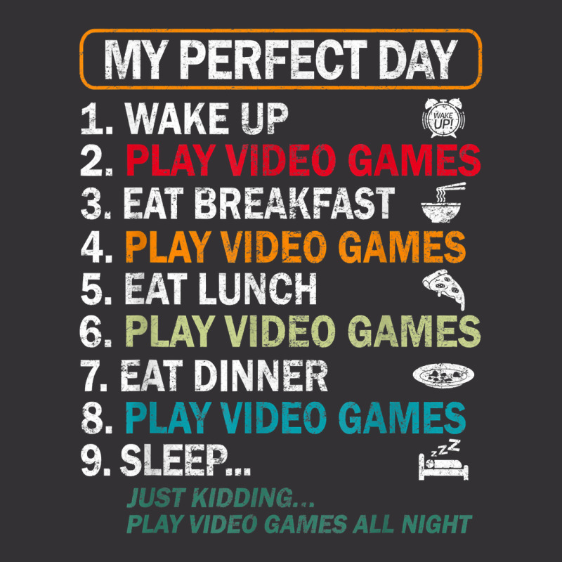 My Perfect Day Video Games T Shirt Funny Gamer Gift Boys Men T Shirt Vintage Hoodie | Artistshot