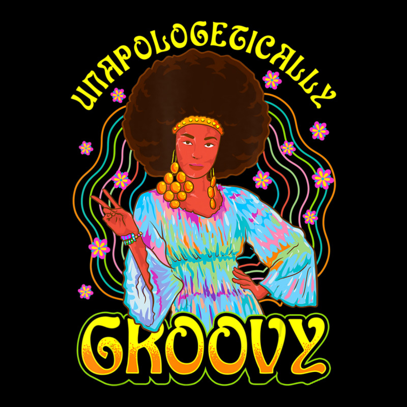 Limited Edition Unapologetically Groovy Black 70s Dance Party Peace Pocket T-shirt | Artistshot