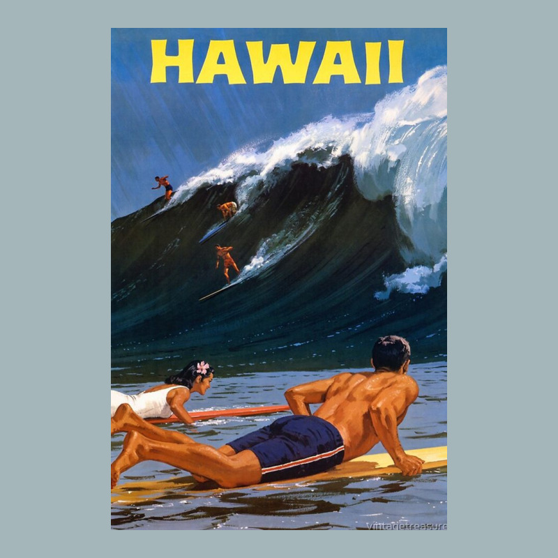 Hawaii Vintage Travel Poster Restored Rb Unisex Sherpa-Lined Denim Jacket by ronaldojon | Artistshot