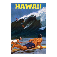 Hawaii Vintage Travel Poster Restored Rb V-neck Tee | Artistshot