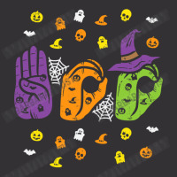 Boo Hands American Sign Language Pride Asl Halloween Vintage Hoodie And Short Set | Artistshot