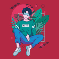 Chilling Anime Boy Tshirt Classique Green Champion Hoodie | Artistshot