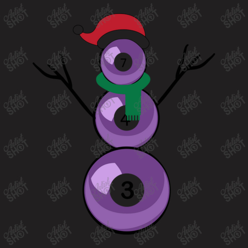 Christmas Billiard Snowman T-shirt | Artistshot