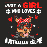 Just A Girl Who Loves Dogs T  Shirt Vintage Just A Girl Who Love Austr Ladies Fitted T-shirt | Artistshot