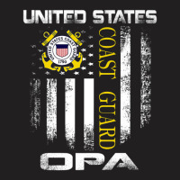 Vintage United States Coast Guard Opa With American Flag T-shirt | Artistshot